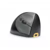 BakkerElkhuizen Handshake mysz Right, praworęczna, konstrukcja pionowa, optyczna, RF Wireless + Bluetooth + USB Type-C, 6400 DPI, czarny, szary