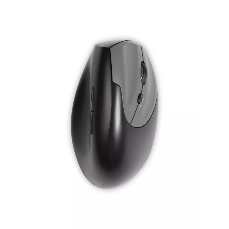 BakkerElkhuizen Handshake mysz Right, praworęczna, konstrukcja pionowa, optyczna, RF Wireless + Bluetooth + USB Type-C, 6400 DPI, czarny, szary
