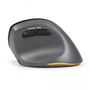 BakkerElkhuizen PRF Pro mysz Prawa, Praworęczna, Pionowa konstrukcja, Optyczna, RF Bezprzewodowa + Bluetooth + USB Type-C, 2400 DPI, Czarna, Szary