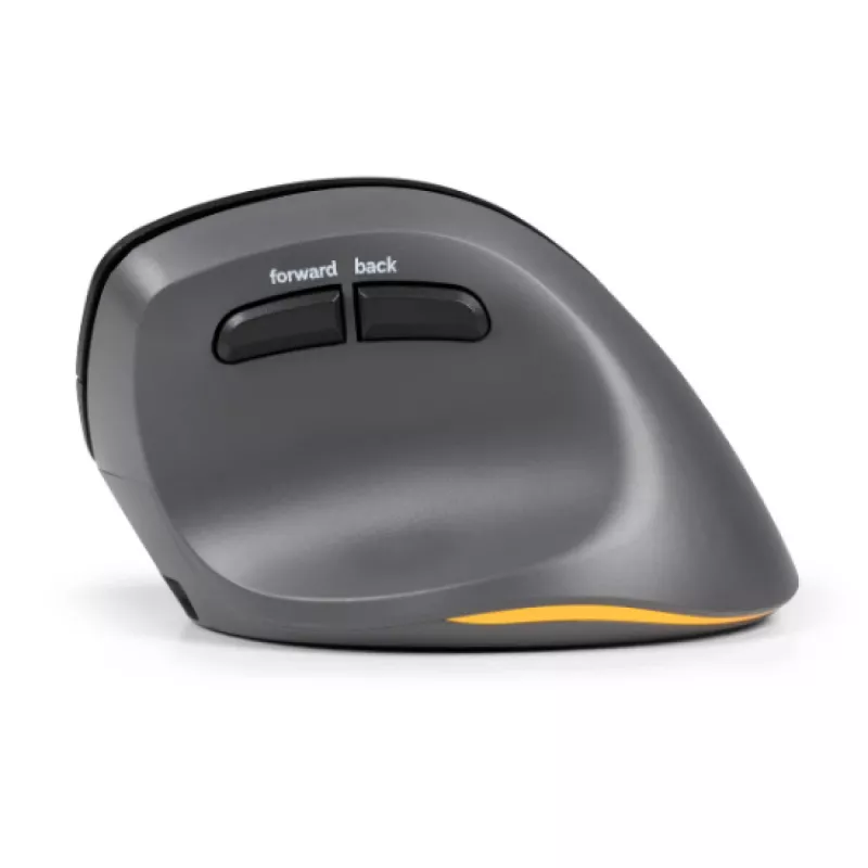 BakkerElkhuizen PRF Pro mysz Prawa, Praworęczna, Pionowa konstrukcja, Optyczna, RF Bezprzewodowa + Bluetooth + USB Type-C, 2400 DPI, Czarna, Szary