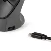 BakkerElkhuizen PRF Pro mysz Prawa, Praworęczna, Pionowa konstrukcja, Optyczna, RF Bezprzewodowa + Bluetooth + USB Type-C, 2400 DPI, Czarna, Szary