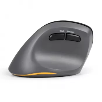 BakkerElkhuizen PRF Pro mysz Lewa, Leworęczna, Konstrukcja pionowa, Optyczna, RF Wireless + Bluetooth + USB Type-C, 2400 DPI, Czarny, Szary