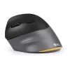 BakkerElkhuizen PRF Pro mysz Lewa, Leworęczna, Konstrukcja pionowa, Optyczna, RF Wireless + Bluetooth + USB Type-C, 2400 DPI, Czarny, Szary