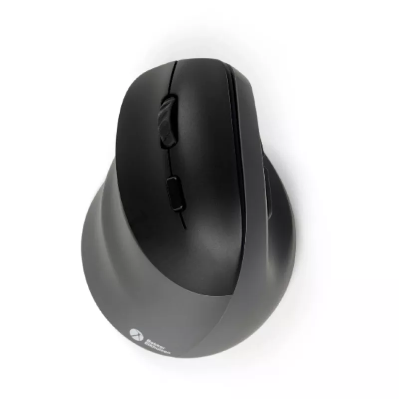 BakkerElkhuizen PRF Pro mysz Lewa, Leworęczna, Konstrukcja pionowa, Optyczna, RF Wireless + Bluetooth + USB Type-C, 2400 DPI, Czarny, Szary
