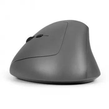 Mysz BakkerElkhuizen MidWay Lewa, dla leworęcznych, konstrukcja pionowa, Optyczna, RF Wireless + Bluetooth + USB Type-C, 2400 DPI, Szary, Czarny