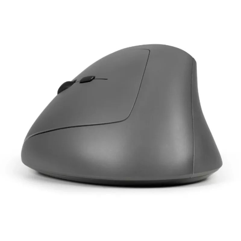 Mysz BakkerElkhuizen MidWay Lewa, dla leworęcznych, konstrukcja pionowa, Optyczna, RF Wireless + Bluetooth + USB Type-C, 2400 DPI, Szary, Czarny