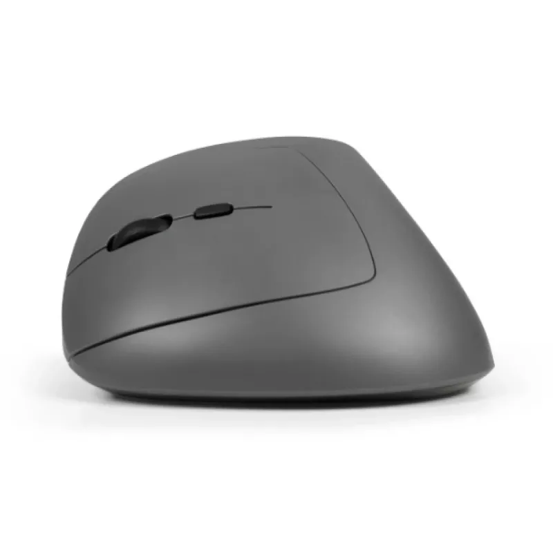 Mysz BakkerElkhuizen MidWay Lewa, dla leworęcznych, konstrukcja pionowa, Optyczna, RF Wireless + Bluetooth + USB Type-C, 2400 DPI, Szary, Czarny