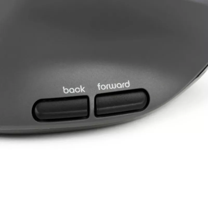 Mysz BakkerElkhuizen MidWay Lewa, dla leworęcznych, konstrukcja pionowa, Optyczna, RF Wireless + Bluetooth + USB Type-C, 2400 DPI, Szary, Czarny