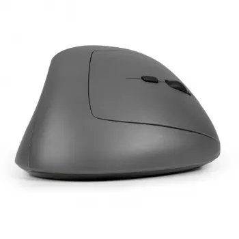Mysz BakkerElkhuizen MidWay praworęczna, pionowa konstrukcja, optyczna, RF Wireless + Bluetooth + USB Type-C, 2400 DPI, szara, czarna