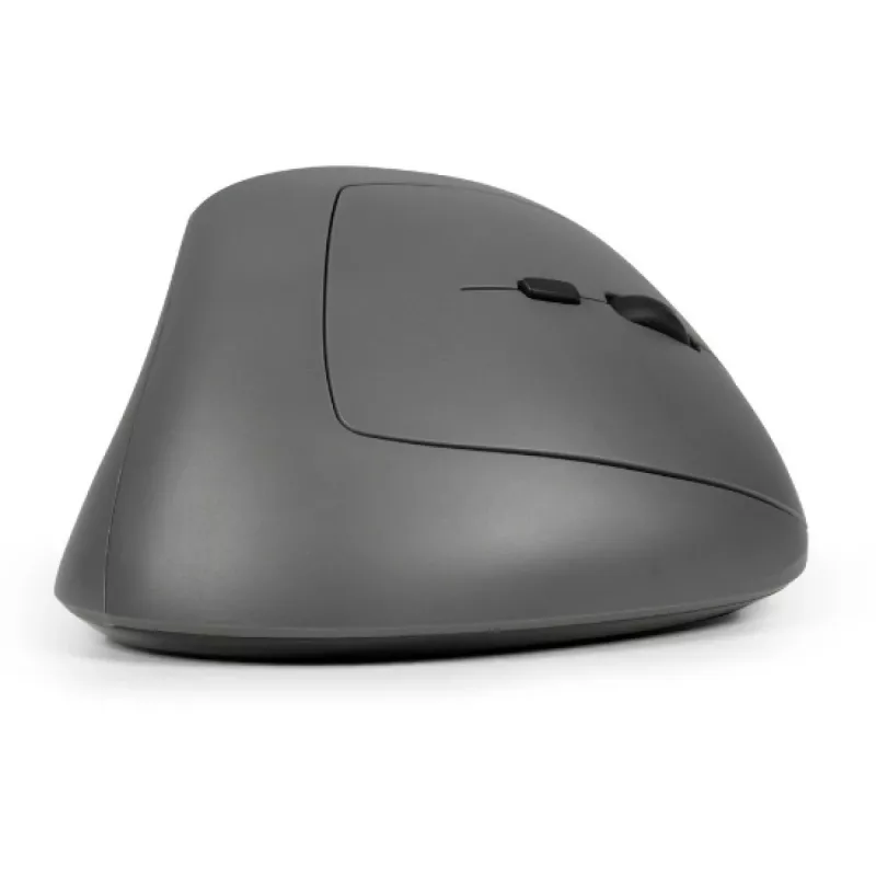 Mysz BakkerElkhuizen MidWay praworęczna, pionowa konstrukcja, optyczna, RF Wireless + Bluetooth + USB Type-C, 2400 DPI, szara, czarna