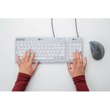 BakkerElkhuizen UltraBoard 955 V2 Numeric, USB, 22, Laptop/PC, 1,5 m, Ciemnoszary, Jasnoszary