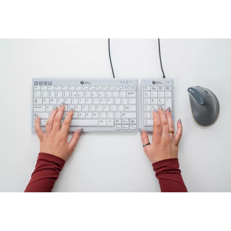BakkerElkhuizen UltraBoard 955 V2 Numeric, USB, 22, Laptop/PC, 1,5 m, Ciemnoszary, Jasnoszary