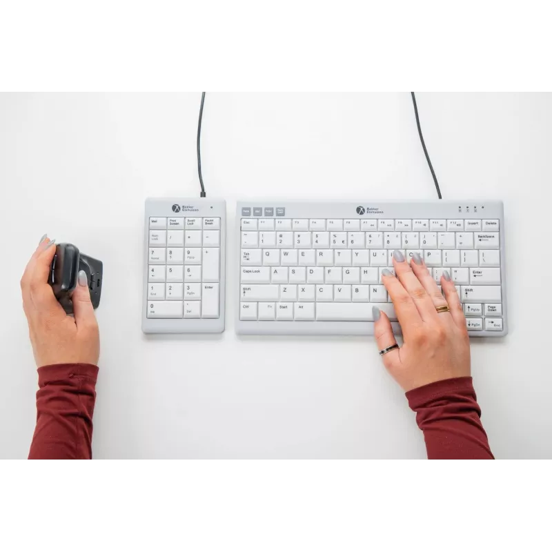BakkerElkhuizen UltraBoard 955 V2 Numeric, USB, 22, Laptop/PC, 1,5 m, Ciemnoszary, Jasnoszary