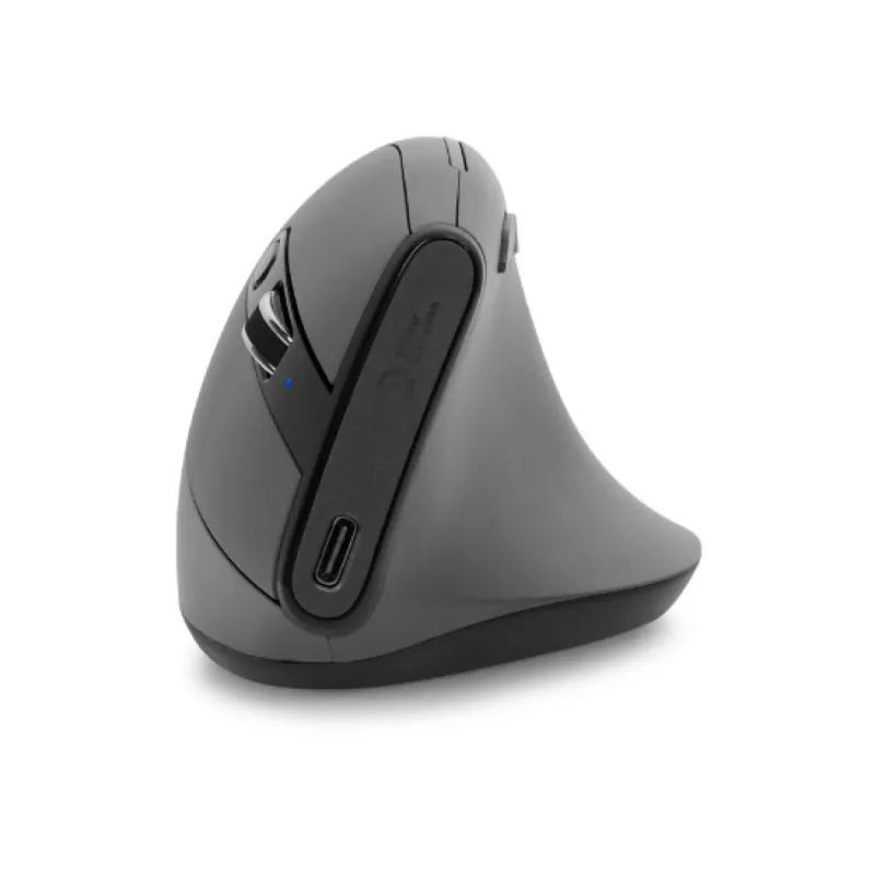 BakkerElkhuizen Grip Pro mysz, Praworęczna, Pionowa konstrukcja, Optyczna, RF Bezprzewodowa, 2400 DPI, Szary, Czarny, Żółty