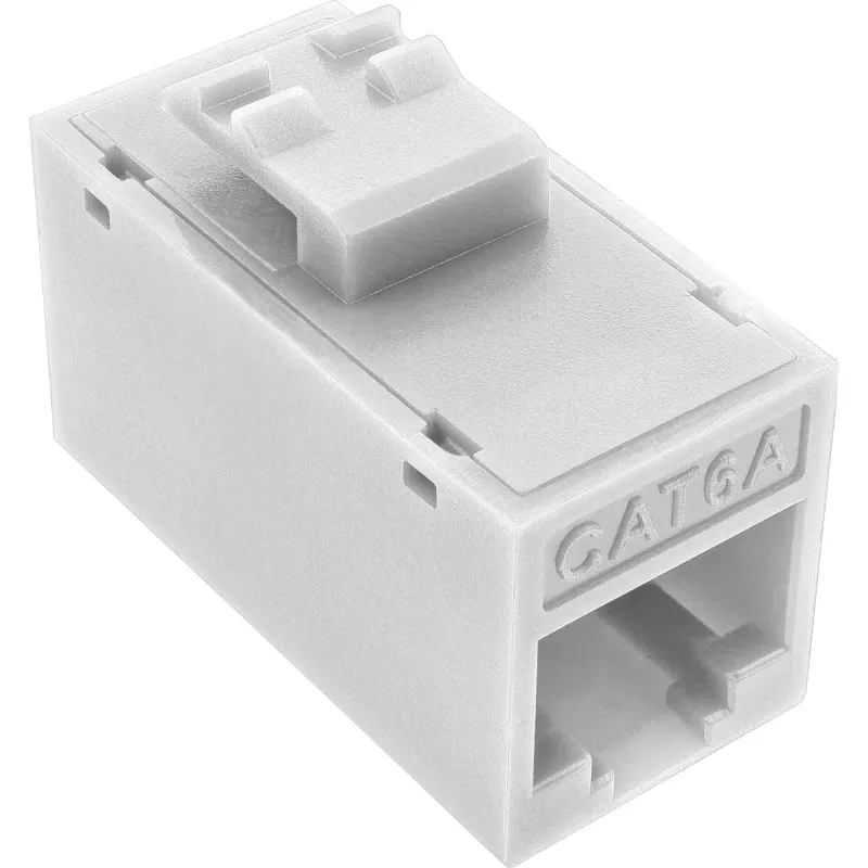 InLine Keystone gniazdo/wtyk RJ45, nieekranowane, kat.6A, opakowanie 8 szt., biały