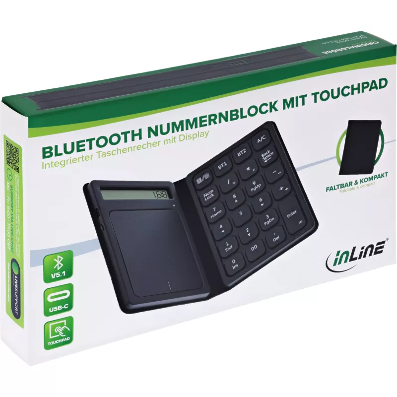 InLine 55379G klawiatura Uniwersalne Bluetooth No Czarny