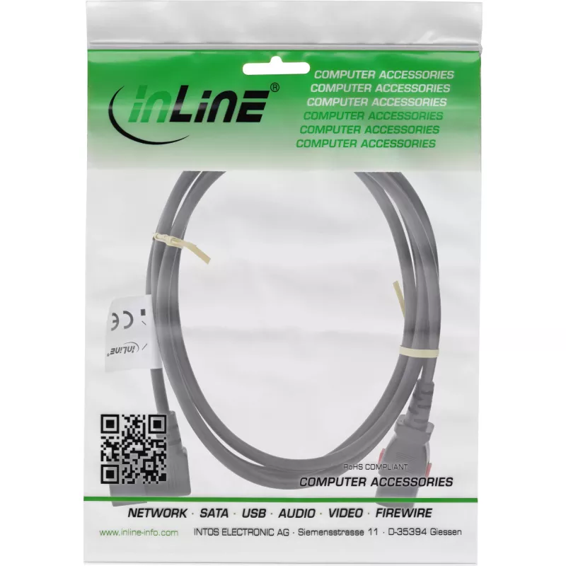 InLine 16933A power kabel Czarny 3 m IEC C13 IEC C14