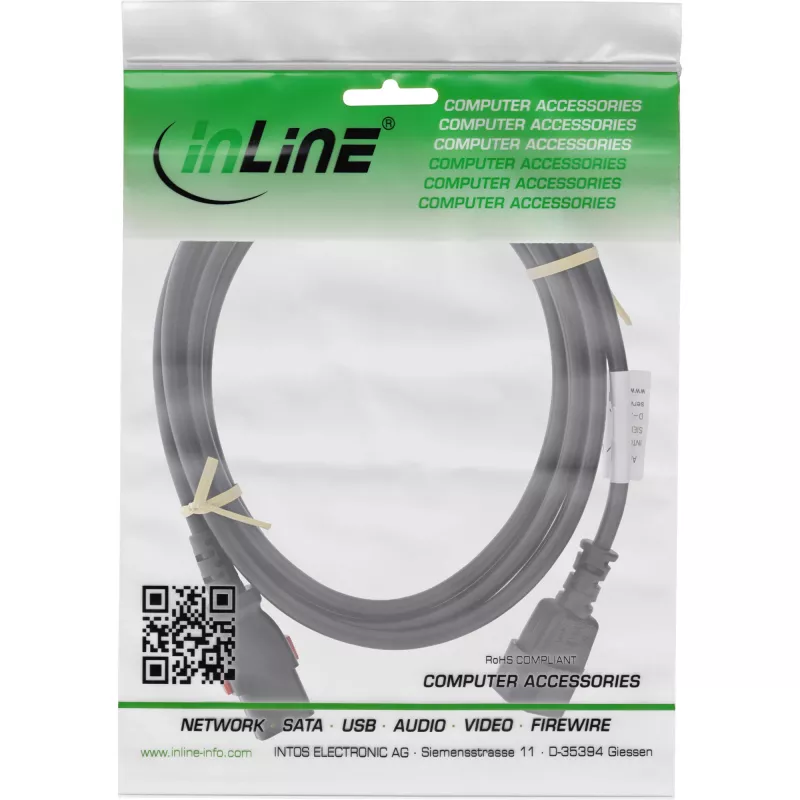 InLine 16933L kabel zasilający Czarny 3 m IEC C13 IEC C14