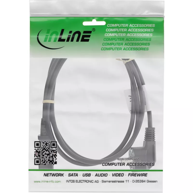 InLine 16951L kabel zasilający Czarny 1 m IEC C13 CEE7/7