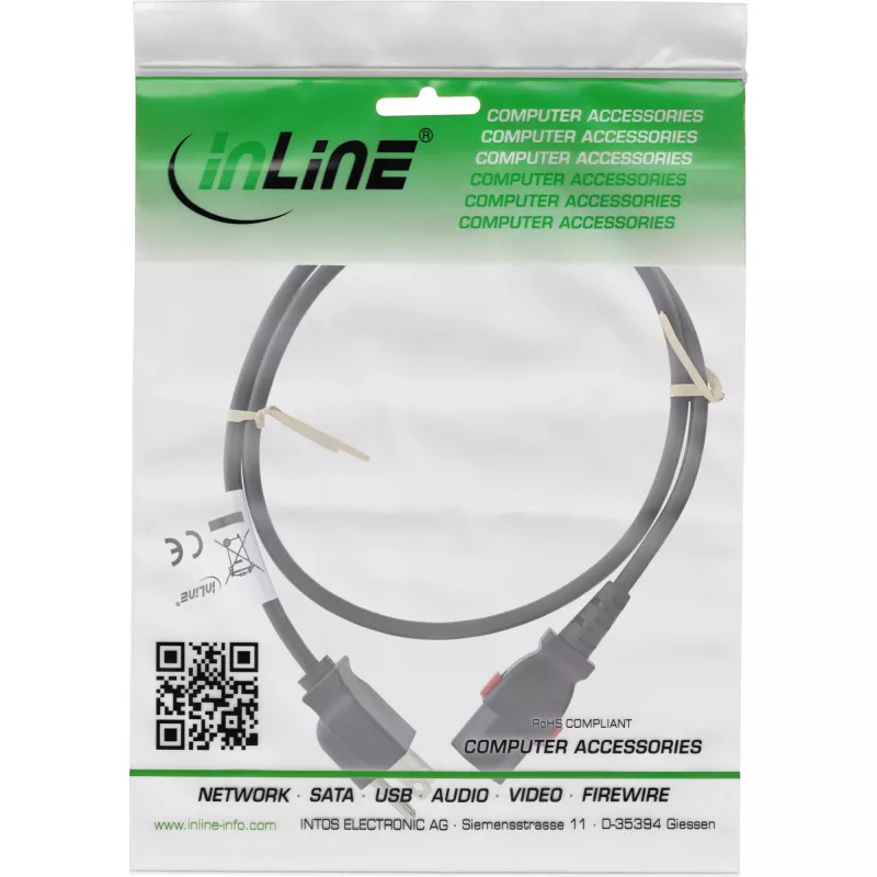 InLine 16952U kabel zasilający Czarny 2 m IEC C13 NEMA 5-15P