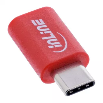 Adapter zmiany płci kabla InLine 31650 — USB-C na USB-C, czerwony, 0,003 kg