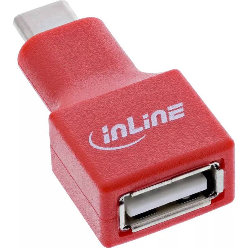 Adapter InLine 31651 USB-C na USB-A, USB 2.0, czerwony