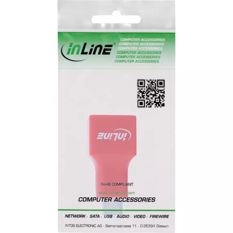 Adapter InLine 31651 USB-C na USB-A, USB 2.0, czerwony