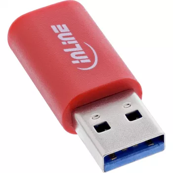 InLine 31652, zmieniacz płci kabla, USB-A, USB-C, czerwony