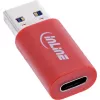 InLine 31652, zmieniacz płci kabla, USB-A, USB-C, czerwony