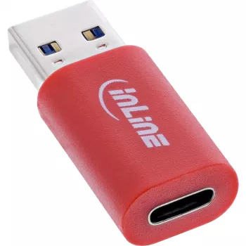 InLine 31652, zmieniacz płci kabla, USB-A, USB-C, czerwony