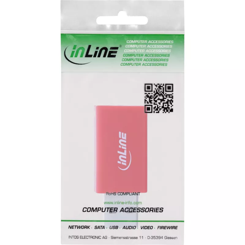 adapter kablowya złącza InLine 31653 USB-A na USB-A, USB 2.0, czerwony
