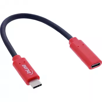 Adapter kablowy InLine USB-C gender changer 31654, USB-C do USB-C, 0,2 m, czerwony