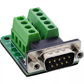 Złącze przewodowe InLine 92501F Blok zaciskowy / D-Sub 9 Czarny, Zielony