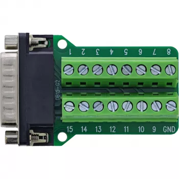 InLine 92502B złącze przewodowe Terminal block / D-Sub 15 Czarny, Zielony
