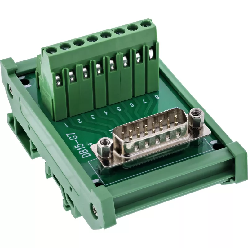 Kostka połączeniowa InLine 92502D Terminal block / D-Sub 15, zielona