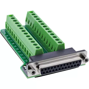 InLine 92502E złącze przewodowe Listwa zaciskowa / D-Sub 25 Zielony