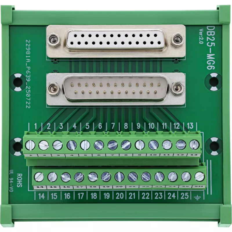 InLine 92502G złącze przewodowe Blok zaciskowy / D-Sub 25 Zielony