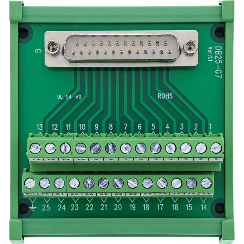 InLine 92502I złącze przewodowe Listwa zaciskowa / D-Sub 25 Zielony