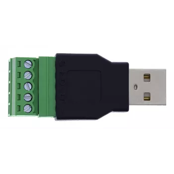 InLine 92504A złącze przewodowe USB-A / blok zaciskowy, 5-pinowe czarne, zielone