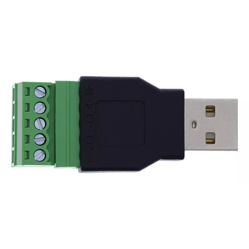 InLine 92504A złącze przewodowe USB-A / blok zaciskowy, 5-pinowe czarne, zielone