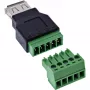 InLine 92504B adapter USB-A / Listwa zaciskowa, 5-stykowa Czarny, Zielony
