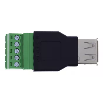 InLine 92504B adapter USB-A / Listwa zaciskowa, 5-stykowa Czarny, Zielony