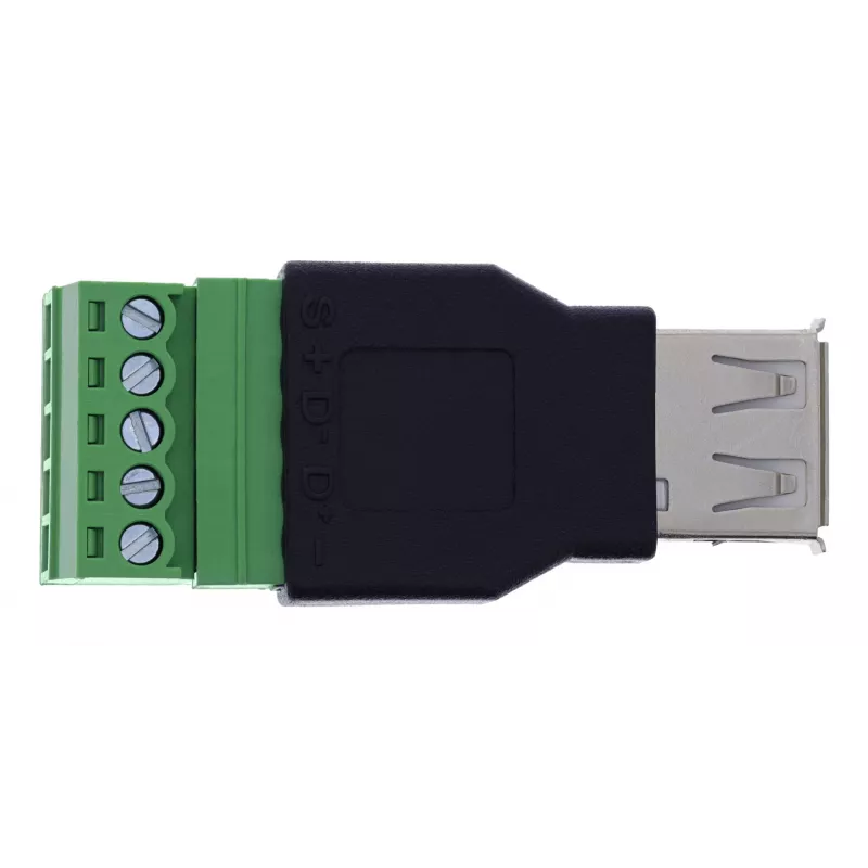InLine 92504B adapter USB-A / Listwa zaciskowa, 5-stykowa Czarny, Zielony