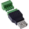 InLine 92504B adapter USB-A / Listwa zaciskowa, 5-stykowa Czarny, Zielony