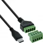 InLine 92504E złącze przewodowe USB-C / blok zaciskowy, 5-pinowe czarne, zielone