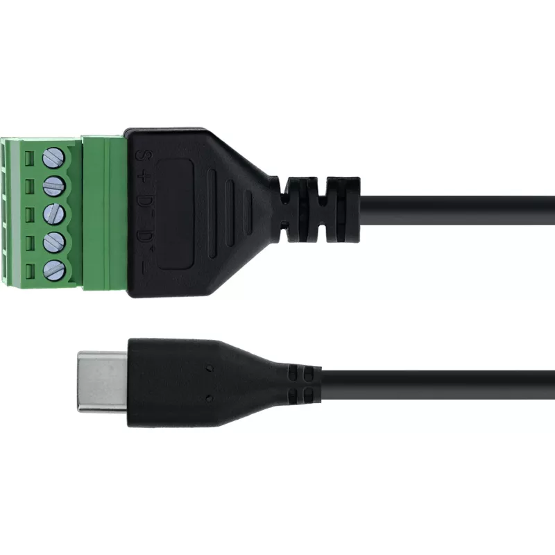 InLine 92504E złącze przewodowe USB-C / blok zaciskowy, 5-pinowe czarne, zielone