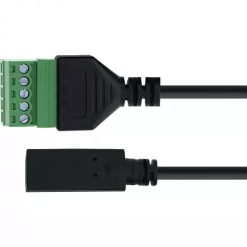 InLine 92504F złącze przewodowe USB-C / listwa zaciskowa, 5-pinowe, czarne, zielone
