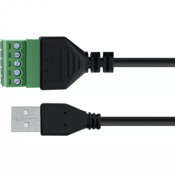 InLine 92504G łącznik przewodów USB-A / Listwa zaciskowa, 5-stykowy Czarny, Zielony