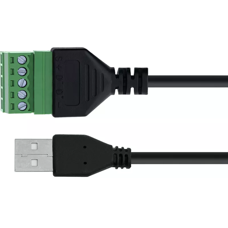 InLine 92504G łącznik przewodów USB-A / Listwa zaciskowa, 5-stykowy Czarny, Zielony