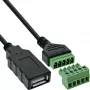 Adapter USB-A / listwa zaciskowa, 5-pin, czarny, zielony InLine 92504H